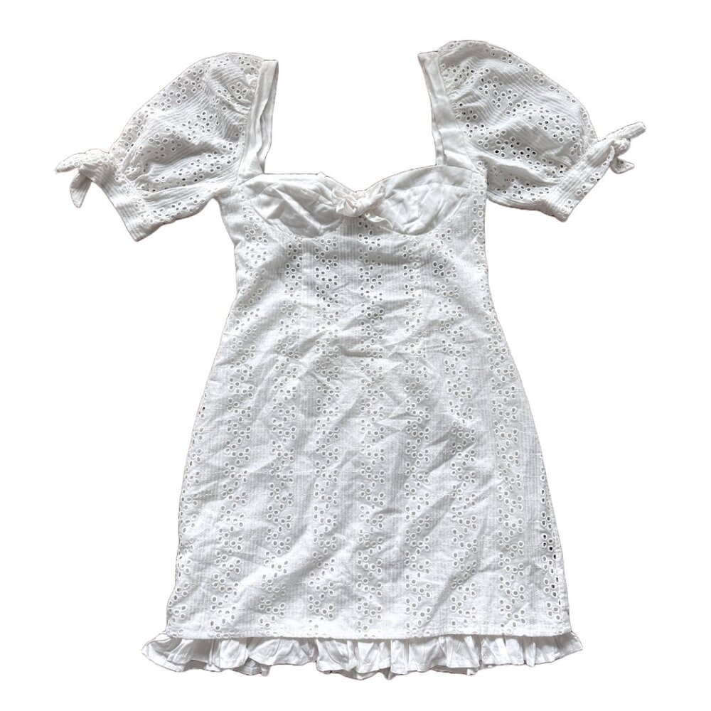 Skylar + Madison White Eyelet Mini Dress
